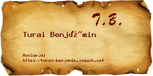 Turai Benjámin névjegykártya