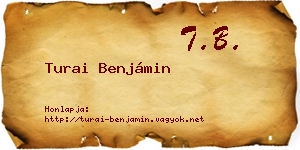 Turai Benjámin névjegykártya